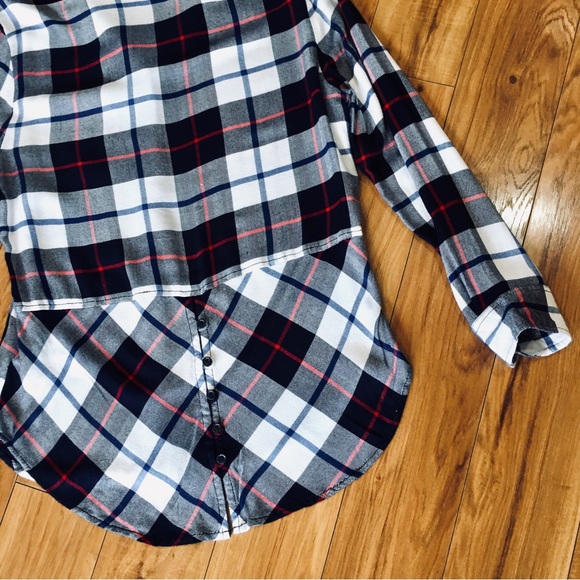 Beach lunch lounge plaid cozy lumberjack shirt top blouse button down medium - Picture 4 of 9